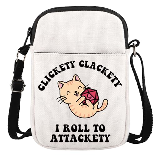 Role Playing Games Gift Cat Dice DandD Storage Crossbody Bag Gift for RPG DandD Game Players, Attackety Cr, Multifunktional: von GJTIM