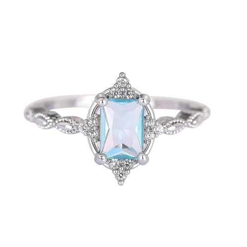 GJYombuke Crown Design Aqua Blue Zirconia Ring, Aqua Blue Zirconia Fresh and Elegant Ring, Wedding Promise Ring for Her, Messing, Zirkonia GJYombuke Crown Design Aqua Blue Zirconia Ring, Aqua Blue Zirconia Fresh and Elegant Ring, Wedding Promise Ring for Her, Messing, Zirkonia von GJYombuke