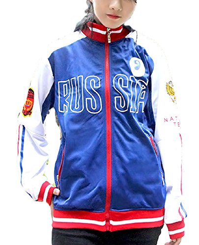 GK-O Anime YURI on ICE Yuri Plisetsky Sportswear Hoodies Cosplay Jacke Russland, Blau, Asian size XXX-Large von GK-O