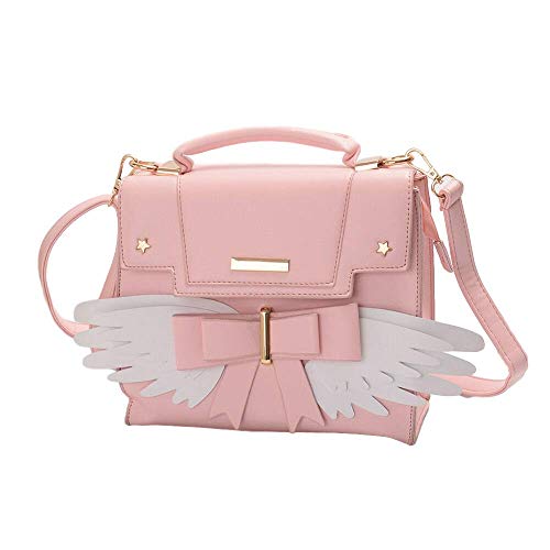 GK-O Card Captor Kinomoto Sakura Wings Kawaii Japanische Lolita Mädchen Schultertasche Handtasche, Pink, Medium von GK-O