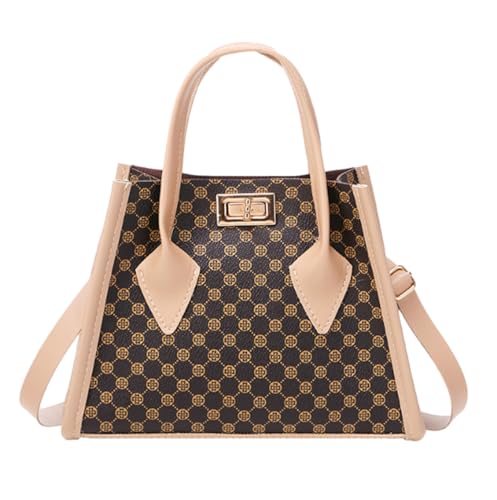 GK-O Mini-Handtasche für Damen, klein, Tragegriff oben, Schultertasche, Khaki Beige von GK-O