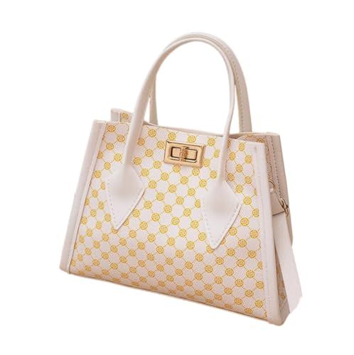 GK-O Mini-Handtasche für Damen, klein, Tragegriff oben, Schultertasche, Weiss/opulenter Garten von GK-O