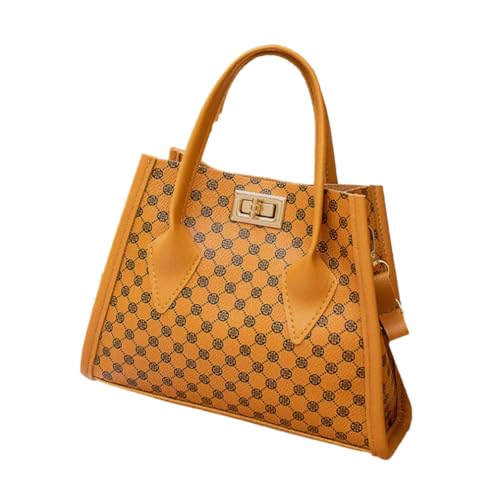 GK-O Mini-Handtasche für Damen, klein, Tragegriff oben, Schultertasche, senfgelb von GK-O