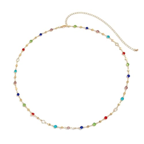 1 STÜCKE Farbige Glas Kristall Taille Kette für Frauen Sommer Strand Bikini von GKJHTED