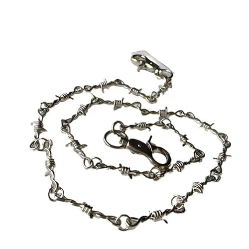 1PCS Dornen Draht Stacheldraht Hose Lange Taille Kette Hippop Goth Frauen Männer Hosen Jeans Zubehör von GKJHTED