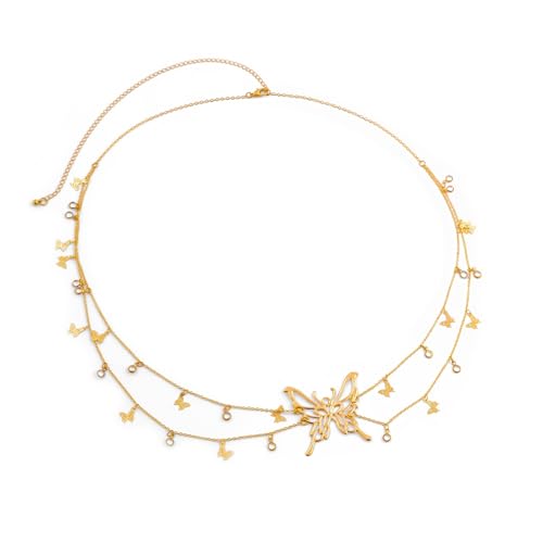 1PCS Hohl Taille Bauch Gürtel Kette für Frauen Sommer Bikini Kristall Quaste Anhänger Link Körper von GKJHTED