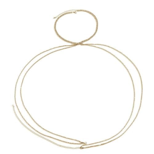 Damen-Körperkette, einfache Halskette mit Kreuz und Strasssteinen, Körperkette mit Strasssteinen für den Sommer und Strand Damen-Körperkette, einfache Halskette mit Kreuz und Strasssteinen, Körperkette mit Strasssteinen für den Sommer und Strand von GKJHTED