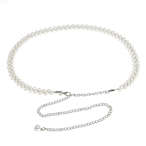 Damen Taillenkette Vintage Perlen Taillenkette Weiblicher einfacher Temperament Kettengürtel für Jeanskleider von GKJHTED