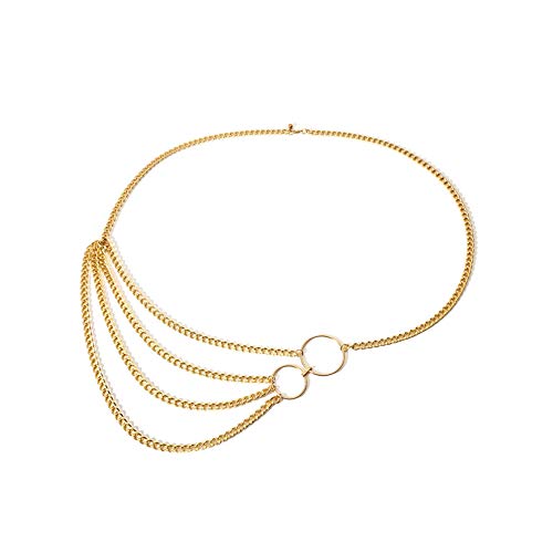 Mehrlagige Taillenkette aus Metall mit Quaste von GKJHTED