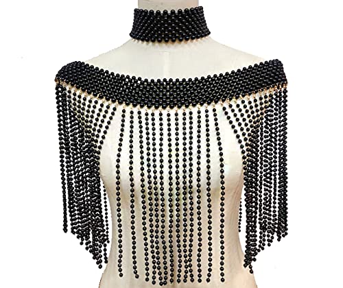 Perlenkette Choker Schulterketten Schulter Körperkette Harness Perlen Perlen Quaste Halskette Halsband Körperkette Lange Halskette Halskette von GKJHTED