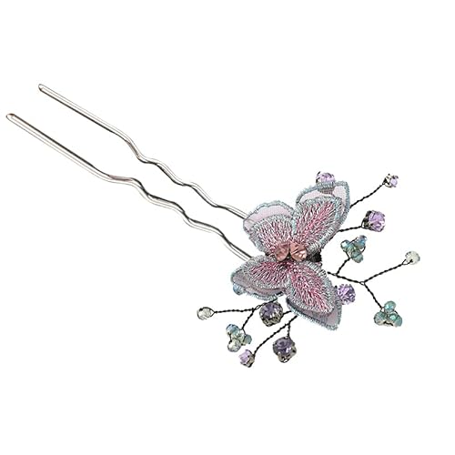 GKONGU U Förmige Haarnadel 1Stück Schmetterling Kristall Styling Haarspange Kopfschmuck für Frauen Mädchen Hochzeit Braut Brautjunger von GKONGU