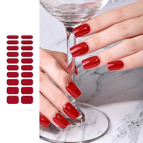 20pcs Klebstoff Full Wrap Gel Nail Art Aufkleber Wasserdichte Wrap Semi Cured Polnische Streifen Aufkleber Pediküre Starter Kits Weihnachten Thanksgiving Glitter UV Erforderlich von GKYQVE