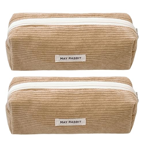 2pcs Corduroy Bleistift Hülle Großer Fach Mehrzweck Stift Hülle Bag Travel Make Up Aufbewahrungstasche Für Mädchen Frauen Mehrkompartimenthalter von GKYQVE