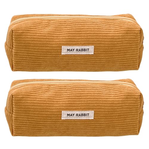 2pcs Corduroy Bleistift Hülle Großer Fach Mehrzweck Stift Hülle Bag Travel Make Up Aufbewahrungstasche Für Mädchen Frauen Mehrkompartimenthalter von GKYQVE