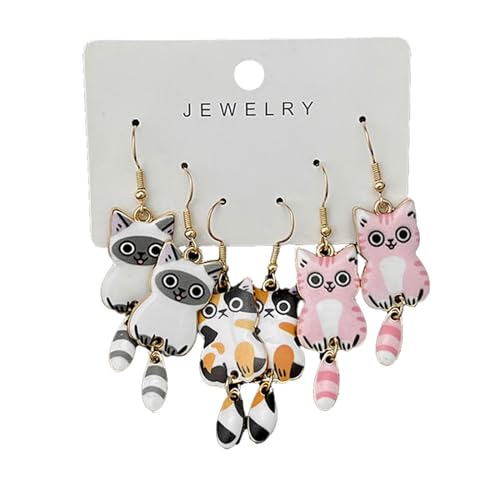 3 Paare Einzigartige Tierische Ohrringe Set Hangings Tail Katze Ohrringe Frauen Mädchen Ohren Accessoire Modische Ohrstifte Oramentmodie Schmuck 3 Paare Einzigartige Tierische Ohrringe Set Hangings Tail Katze Ohrringe Frauen Mädchen Ohren Accessoire Modische Ohrstifte Oramentmodie Schmuck von GKYQVE