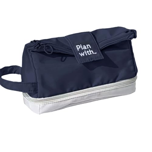 Bleistiftbeutel Große Kapazität Bleistift Hülle Doppelschichtbeutel Stiftbeutel Faltbare Aufbewahrung Zurück In Die Schule Vorräte Falten Case Doppelschicht Aufbewahrung Großer Kapazität Stift von GKYQVE