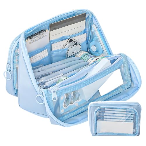 Bleistiftkoffer Mit Großer Kapazität Multi Layered Bleistiftbeutel Abnehmbare Bleistiftbeutel Reisekosmetiktasche Für Die Büroschule von GKYQVE