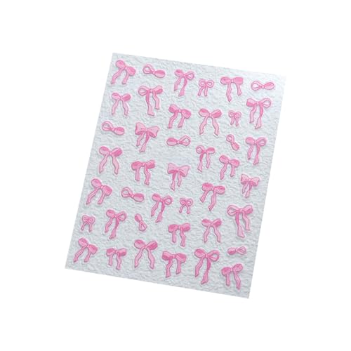 Bowknot Nails Sticker Kleber Aufkleber Weiße Bögen Kunstaufkleber Ribbon Schleife Abziehbilder von GKYQVE