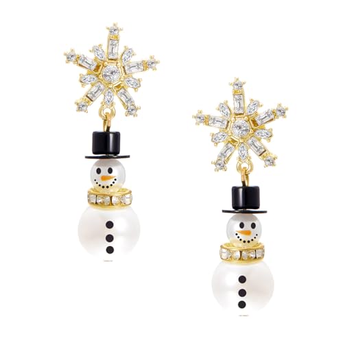 Charme Weihnachten Schneemannohrringe Mit Kristallen Schneeflocken Und Stilvolle Perlen Tragbar Für Die Festival Saison Freizeitkleidung Winterthema Schmuck von GKYQVE