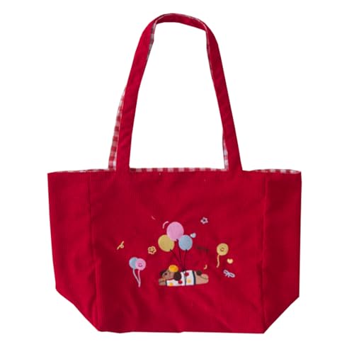 Einzigartige Umhängetasche Mit Großer Kapazität Für Frauen Stickerei Cord Top Geldbeutel Modische Büro Reise Handtasche Jugendliches Ästhetisches Accessoire von GKYQVE