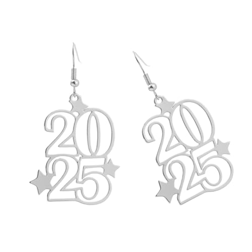 Elegante 2025 Nummer Und Sternlegierung Dangle Ohrringe Neujahrsfeiern Schmuck Mode Accessoires Earbekleidung Für Frauen Mädchen Elegante Abendohrringe von GKYQVE