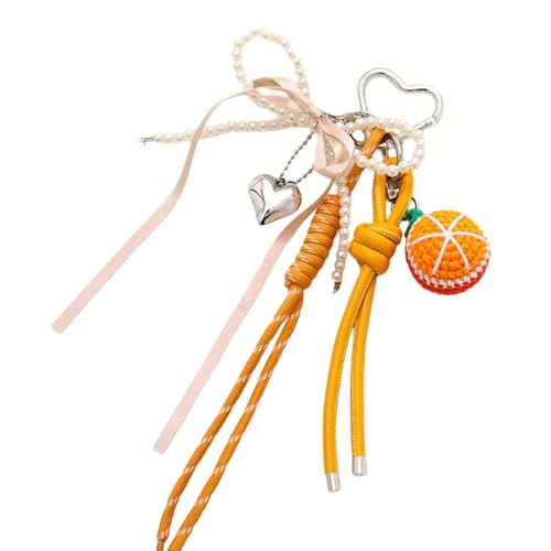 Elegantes Handgewebter Schlüsselbund Zubehör Bluebells Erdbeer Praktische Bag Phone Decor Stilvolle Gewebte Rucksackzubehör von GKYQVE