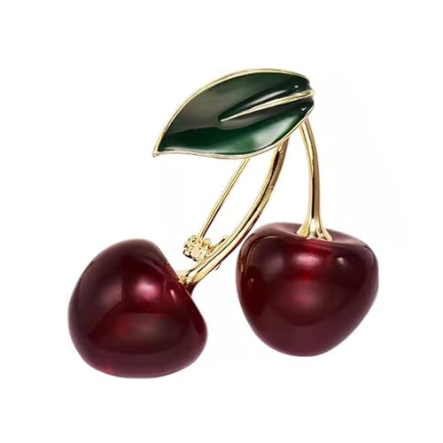 Exquisite Kirschen Brosche Kirschen Brosche Lustige Kleidung Schmuck Einzigartige Abzeichen Legierung Textur Geeignet Für Themenereignisse Obstnadel von GKYQVE
