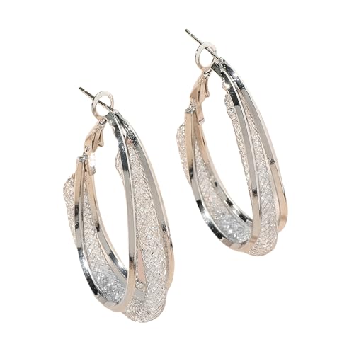 Exquisites Netted Designs Ohrringe Zeitgenössische Große Hoop Ohrringe Mesh Detailliert Ohrzubehör Für Trendsetter Trendy Frauenschmuck Exquisites Netted Designs Ohrringe Zeitgenössische Große Hoop Ohrringe Mesh Detailliert Ohrzubehör Für Trendsetter Trendy Frauenschmuck von GKYQVE