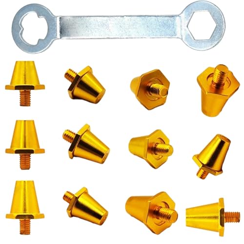 GKYQVE 12Pack Aluminiumlegierungen Fußball Stollen Ersatz Antislip Fußballstiefelspitzen Für Die Verstärkung Der Traktion Auf Nassgras Leichtgewicht Fußballschuhschuhstollen Verstärken von GKYQVE