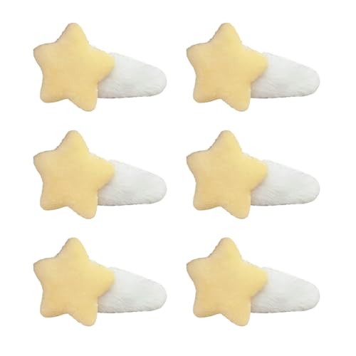 GKYQVE 6 Stücke Farbenfrohe Sternenhaarklammern Weiche Plüsch Haarnadeln Modische Barrettes Kopfbekleidung Accessoires Für Mädchen Und Frauen Geschenkhaarklammern Für Teenager GKYQVE 6 Stücke Farbenfrohe Sternenhaarklammern Weiche Plüsch Haarnadeln Modische Barrettes Kopfbekleidung Accessoires Für Mädchen Und Frauen Geschenkhaarklammern Für Teenager von GKYQVE