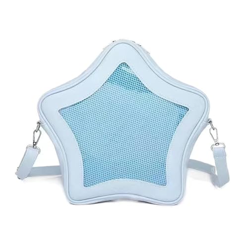 GKYQVE Ästhetische Sternform Crossbody Body Clear Pocket Anime Pin Display Itabag PU Leder Lässig Schulter Handtasche Für Frauen PU Ledertasche von GKYQVE