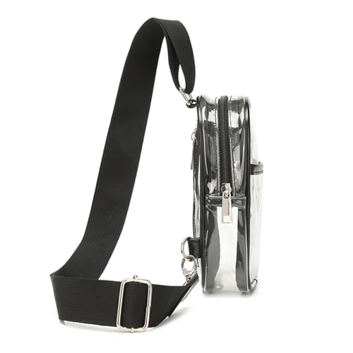 GKYQVE Aufzusetzen Durch Crossbody Handtasche Für Easy Stadium Entry Mode PVC Schultertasche Crossbody Bag Water Resistant Chest Pack von GKYQVE