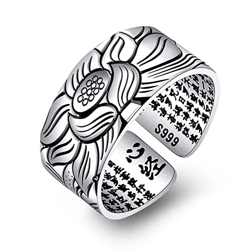 GKYQVE Buddhistisches Herz Sutra Sanskrit Offener Frauen Männer Geschenk Vintage Blumenfinger Fashion Party Schmuck Geschenke Sanskrit GKYQVE Buddhistisches Herz Sutra Sanskrit Offener Frauen Männer Geschenk Vintage Blumenfinger Fashion Party Schmuck Geschenke Sanskrit von GKYQVE