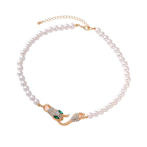 GKYQVE Coole Stile Schlange Halshalskette Schwarz Silber Zirkon Kubaner Linkkette Für Männer Und Frauen Anime Ästhetische Trendige Halskette von GKYQVE