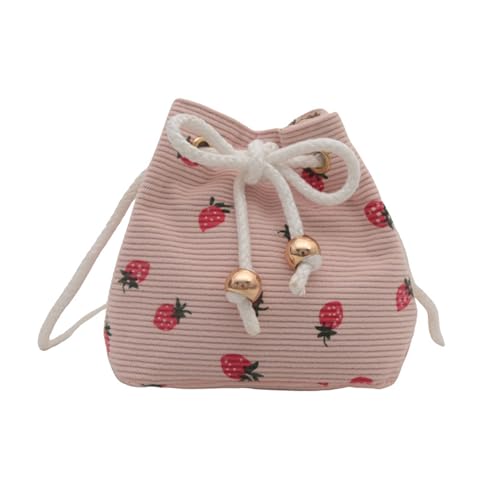 GKYQVE Creative Draw String Crossbody Tasche In Erdbeerdruck Große Kapazitätsbühne Umhängetaschen Satchel Fortrendsetter Alltags Verwendung Handtasche von GKYQVE