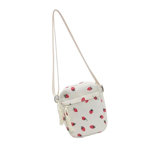 GKYQVE Damen Cord Umhängetasche Erdbeer Druck Crossbody Satchel Mit Einstellbarem Riemen Für Den Täglichen Gebrauch Cord Crossbody Tasche von GKYQVE