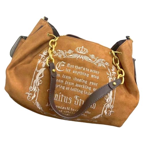 GKYQVE Damen Mehrzweck Leinwandkürbis Formen Formen Tasche Für Einkaufsreisen Vintage Brief Stickbodus Handtasche Weiche Leinwand Crossbody Tasche von GKYQVE