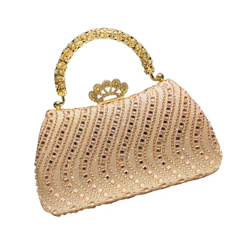 GKYQVE Damen Stressstichsteine Abendtasche Glitzernde Schulter Geldbeutel Handtasche Mit Kette Für Brauthochzeitsfeier Prom Mode Rassonstones Abendtasche von GKYQVE