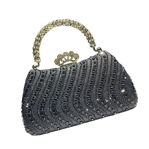GKYQVE Damen Stressstichsteine Abendtasche Glitzernde Schulter Geldbeutel Handtasche Mit Kette Für Brauthochzeitsfeier Prom Mode Rassonstones Abendtasche von GKYQVE
