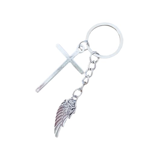 GKYQVE Detailliertes Kruzifix Mit Rose Wing Keychain Religiöser Schlüsselhalter Metal Keyring Mode Accessoire Für Taschen Oder Tasten Gedenkkettengeschenk GKYQVE Detailliertes Kruzifix Mit Rose Wing Keychain Religiöser Schlüsselhalter Metal Keyring Mode Accessoire Für Taschen Oder Tasten Gedenkkettengeschenk von GKYQVE
