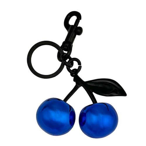 GKYQVE Einzigartige Blaue Kirschen Schlüsselkette Charme Cherries Schlüsselring Dekorationsanhänger Für Rucksäcke Und Geldbörsen Einzigartiger Schlüsselbund Mode Keyring von GKYQVE