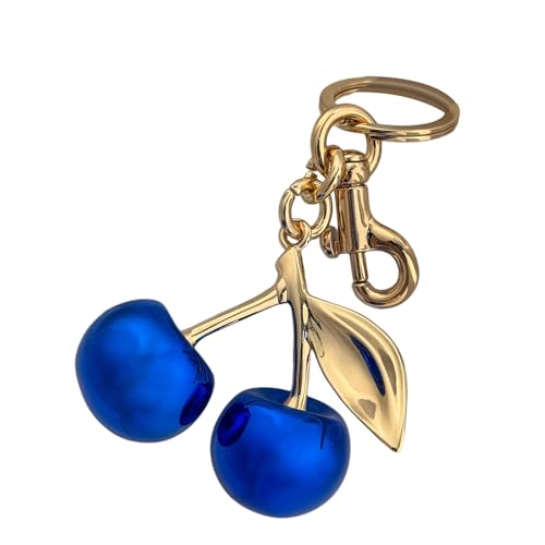 GKYQVE Einzigartige Blaue Kirschen Schlüsselkette Charme Cherries Schlüsselring Dekorationsanhänger Für Rucksäcke Und Geldbörsen Einzigartiger Schlüsselbund Mode Keyring von GKYQVE
