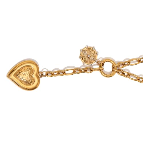 GKYQVE Einzigartige Herzheizkette Einfache Halskette Datum Schmuck Edelstahl Textur Für Musikfestivals Und Modenshows Alltag von GKYQVE