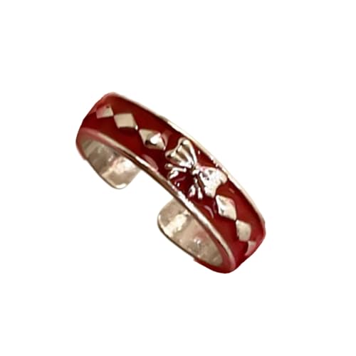 GKYQVE Einzigartige Tropföl Offene Ringe Für Frauen Und Mädchen Silber Farbe Herzkörper Muster Bögen Finger Ringe Mode Schmuck Freizeitparty Accessoire von GKYQVE
