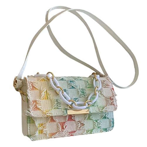 GKYQVE Elegante Kettengriff Handtasche Mode Denims Quasten Umhängetasche Karierte Crossbody Geldbörse Für Damenarbeit Und Reise Jeans Stoffkette Geldbörse GKYQVE Elegante Kettengriff Handtasche Mode Denims Quasten Umhängetasche Karierte Crossbody Geldbörse Für Damenarbeit Und Reise Jeans Stoffkette Geldbörse von GKYQVE