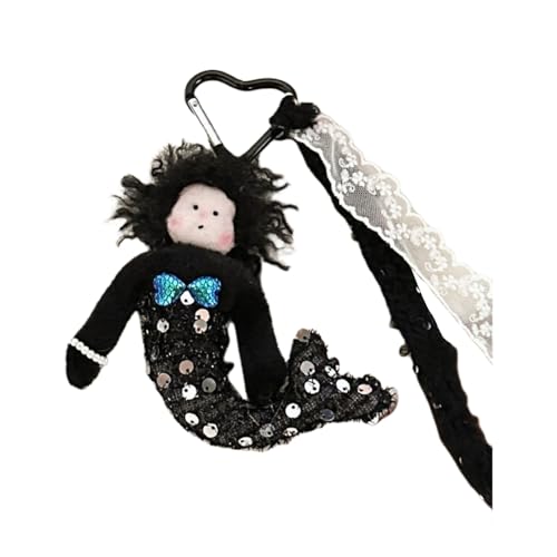 GKYQVE Fantasy Pailletten Meerjungfrau Girl Spielzeug Keychain Anhänger Süßer Spitzenbandbeutel Charme Ornament Für Sammler Und Enthusiasten Rucksack Charme Keychain von GKYQVE