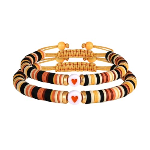 GKYQVE Flexible Dehnbare Weiche Ton Freundschaft Armband Set Verstellbare Armbänder Leichtes Schmuck Geschenk Für Die Freundin Dehnbarer Teen Girls Mode Schmuck von GKYQVE