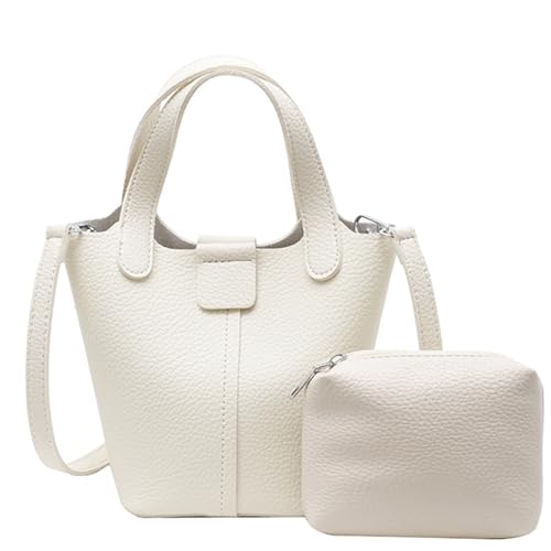 GKYQVE Frauen Eimerbeutel Feste Farbe Schulter PU Leder Handtasche Mode Crossbody Einfache Messenger Für Tägliche Frauen Modische Schultermotor Color Crossbody Casual Eimer von GKYQVE