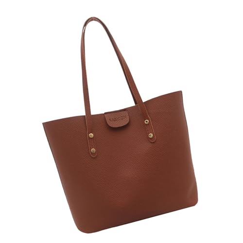 GKYQVE Frauen Große Kapazität Umhängetasche PU Leder College Tasche Pendeln Modehandtaschen All Matching Shopping Frauen Handtasche Mode Pendeln PU Leder Schulter Top von GKYQVE