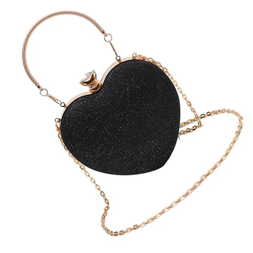GKYQVE Frauen Herzförmige Abend Handtasche Kette Gurt Crossbody Tasche Klauen Stilvolle Schulter Für Hochzeit Frauen Clutch Kettenriemen Crossbody Herzgeformte Kupplung Handtasche von GKYQVE